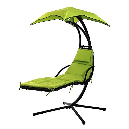 Giantex Chaise longue d'extérieur suspendue avec auvent amovible