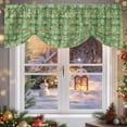 thumbnail image 6 of Christmas Tie Up Valances Curtain, Star Winter Snowflakes Green Plaid Rustic Adjustable Rod Pocket Short Window Treatment Tie Up Curtains Valances for Kitchen Living Room Bathroom 54x18 Inches, 6 of 9