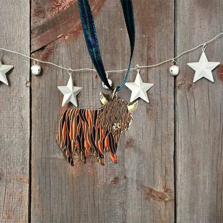 

Highlands Cattle Accessories Family Pendant Acrylic Material Home Clearance