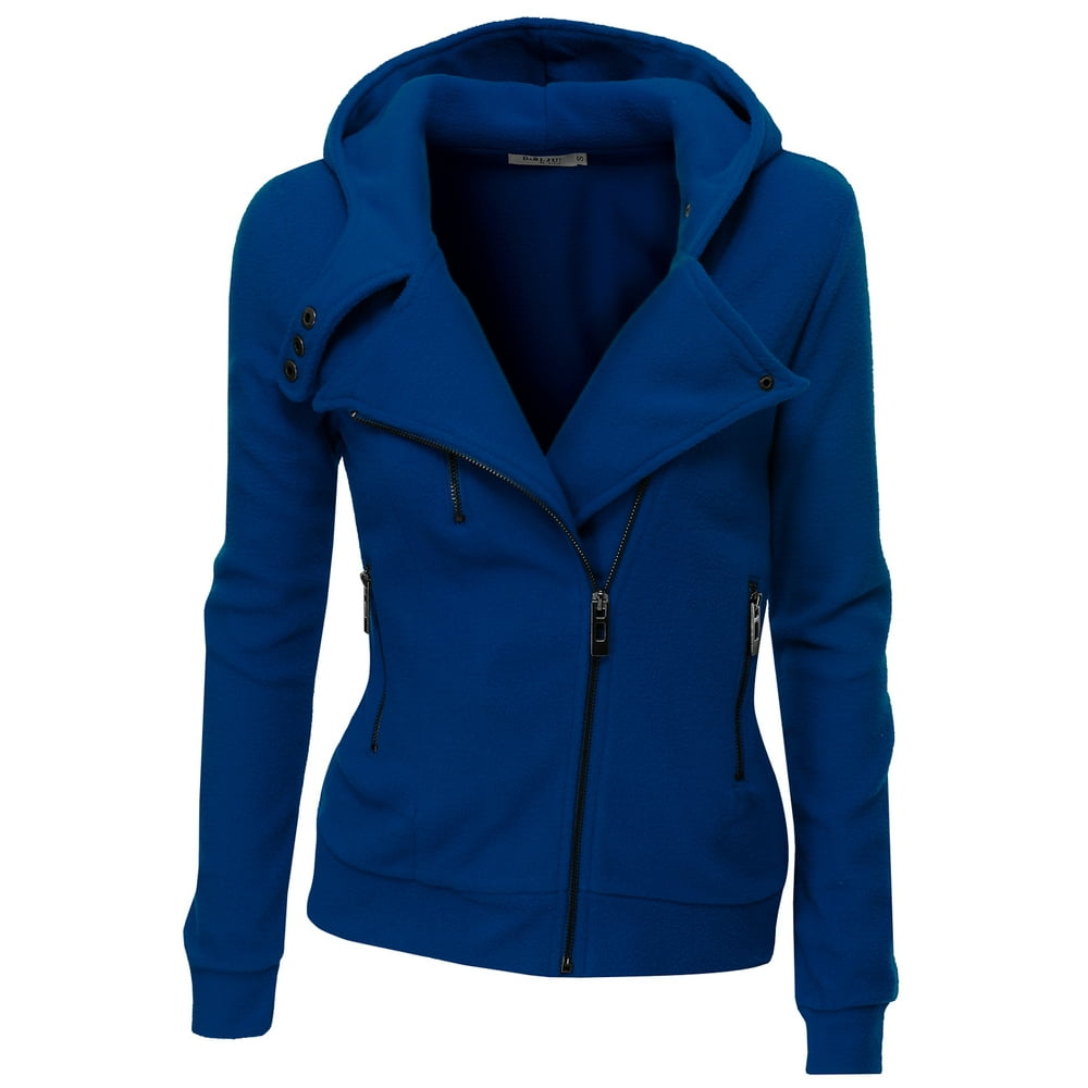 Doublju - Doublju Women's Fleece Zip-Up High Neck Jacket for Women with ...
