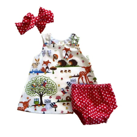 

Newborn Toddler Kids Baby Girl Outfit Clothes Tops Dress Pants Headband Set