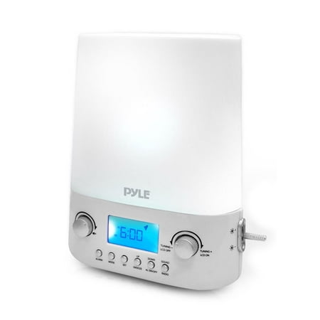 PYLE M-PILCR34BT_0 - Therapy Sound Machine Clock Radio with Bluetooth, FM Radio LED Night Light with Relaxing Nature