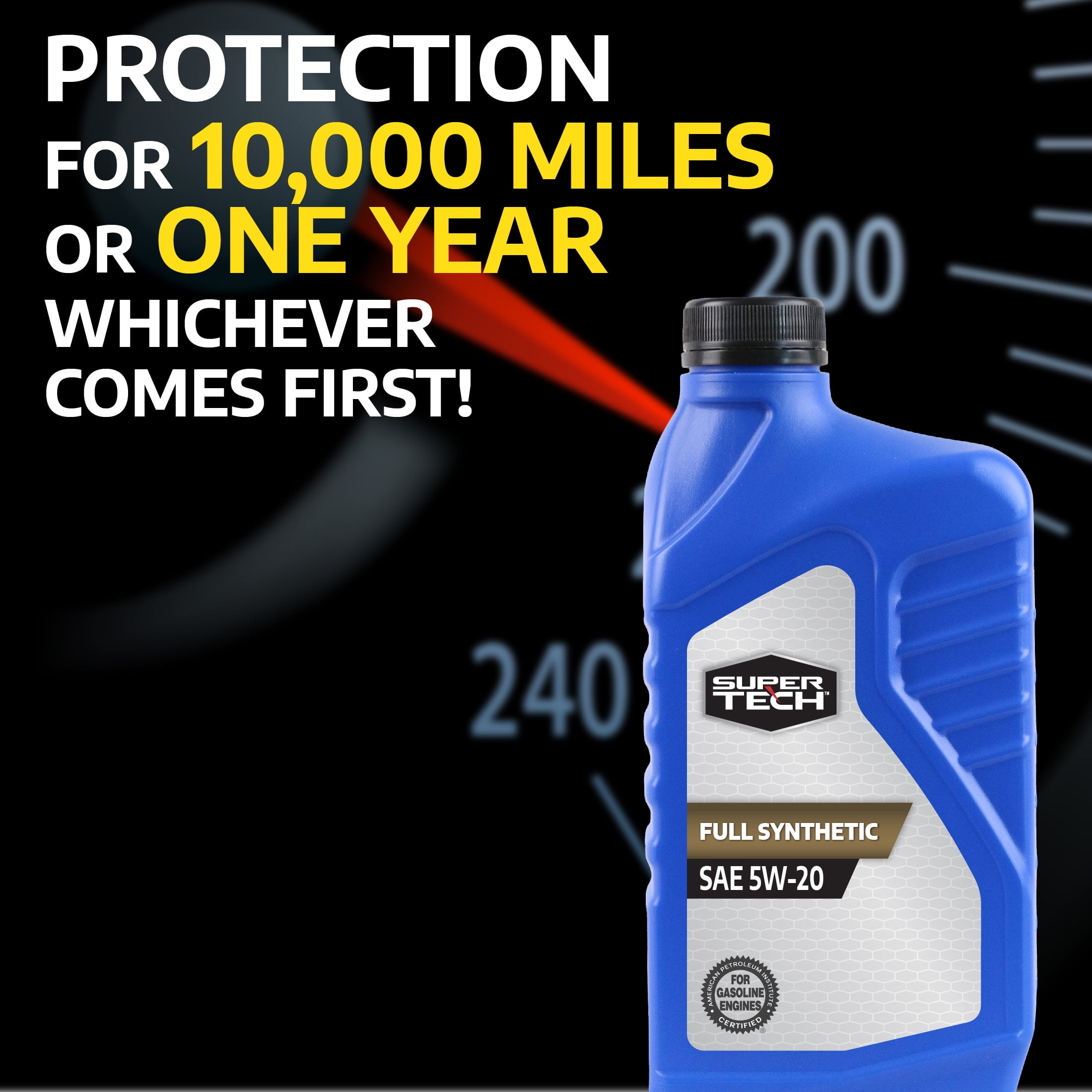 (3 pack) Super Tech Full Synthetic SAE 5W-20 Motor Oil, 1 Quart