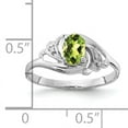 thumbnail image 4 of Primal Gold 14 Karat White Gold 6x4mm Oval Peridot and AA Diamond Ring, 4 of 6