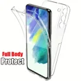 thumbnail image 1 of 360 Degree Front+Back Full Body Transparent PC+Silicone Phone Case Cover For Samsung Galaxy S24 Ultra A24 A34 A23 A14 A05 A05S s22 plus, 1 of 5