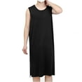 thumbnail image 2 of Sleeveless Nightgowns for Men Pullover Crewneck Knee Length Pajama Tank Tops Mens Casual Solid Color Soft-Modal Breathable Loungewear Sleepshirts, 2 of 8