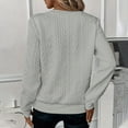 thumbnail image 2 of Womens Quarter Zip Sweatshirt Oversized Pullover Tops Casual Loose 3D Jacquard Long Sleeve Lightweight Sweatshirts Knitted Fleece Winter Loungewear Sweater, 2 of 6