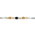 thumbnail image 2 of Gem Stone King 925 Silver and 10K Yellow Gold Black Sapphire and Yellow Sapphire and White Lab Grown Diamond Bracelet for Women (2.39 Cttw, Gemstone September Birthstone, Oval, Wheat Chain, 7 inches), 2 of 5