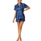 thumbnail image 2 of Conjuntos de pijama para mujer INSPIRE CHIC de manga corta con botones y pantalones cortos, conjuntos de lounge XS azul, 2 of 6