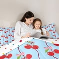 thumbnail image 5 of Feelyou Cartoon Cherry Kid Twin Comforter Sets, Kawaii Bowknot Bedding Set, 2-Piece, 5 of 8
