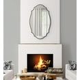 thumbnail image 5 of Kate and Laurel Leanna Glam Oval Mirror, 24 x 36, Black, Modern Scalloped Mirror for Wall, 5 of 8