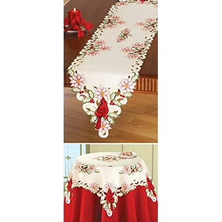 collections etc christmas cardinal embroidered table walmart christmas table runners