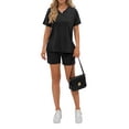 thumbnail image 5 of MOSHU 2 Piece Sets for Women Summer Lounge Short Sets Casual Oversized V Neck Shirts And Shorts Matching Fashion Outfits, 5 of 9