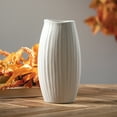 thumbnail image 6 of Sullivans 9" Modern White Ribbed Vase, 6 of 11