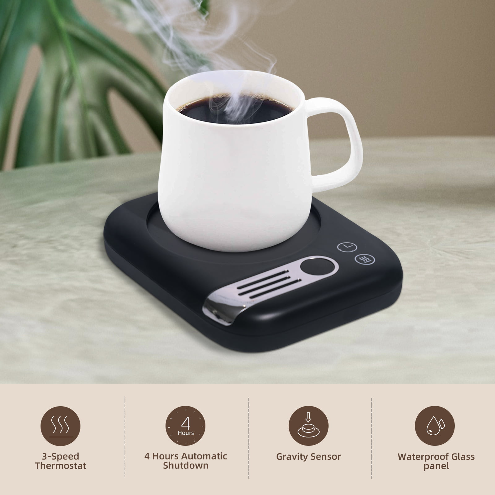 New Coffee Cup Warmer 3-Gear Adjustable Constant Temperature 55°C Mug Warmer  Drink Water Reminder Auto Gravity-Induction Mug