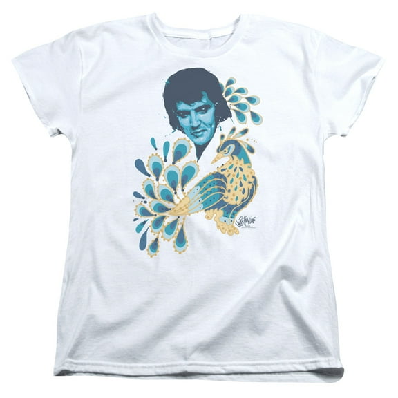 Elvis Presley Peacock S/S Women's T-Shirt White