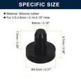 thumbnail image 3 of Uxcell 16 Pieces Black Rubber Stopper, 4mm Plug Holes for 3.5-3.8mm/0.14-0.15" Hole, 3 of 6
