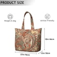 thumbnail image 4 of Colorful Vibrant Indian Tribal Paisley Tote - Zippered Pocket & Side Compartments, 4 of 5