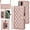 Pink, variant on TECH CIRCLE Folio Faux Leather Case for iPhone XS & iPhone X (5.8") 2018 - Protective Stylish Phone Case, Built-in Stand & Card Slots & Wrist Strap & Button Closure, Lightweight Portable Cover, Brown