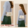 thumbnail image 2 of Bolso de Hombro Pequeño de Cuero Marfil LA'FESTIN, 2 of 9