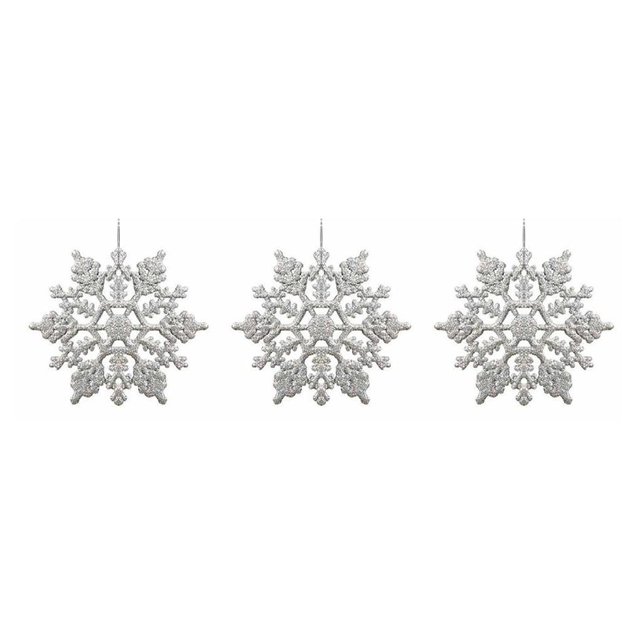 Yuarrent 12 piezas Home Hotel al aire libre Navidad copo de nieve decoración colgante vacaciones festival fiesta reutilizable plata Plata 3piezas Yuarrent CBP042903