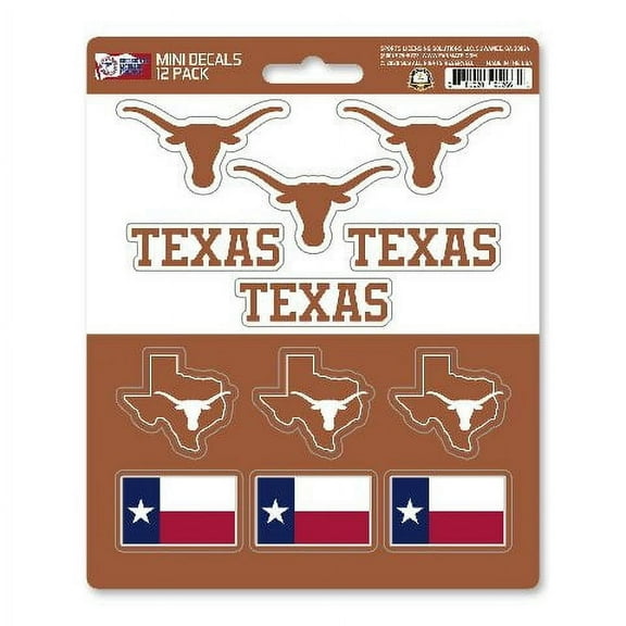 FANMATS 61195 Texas Longhorns 12 Count Mini Decal Sticker Pack