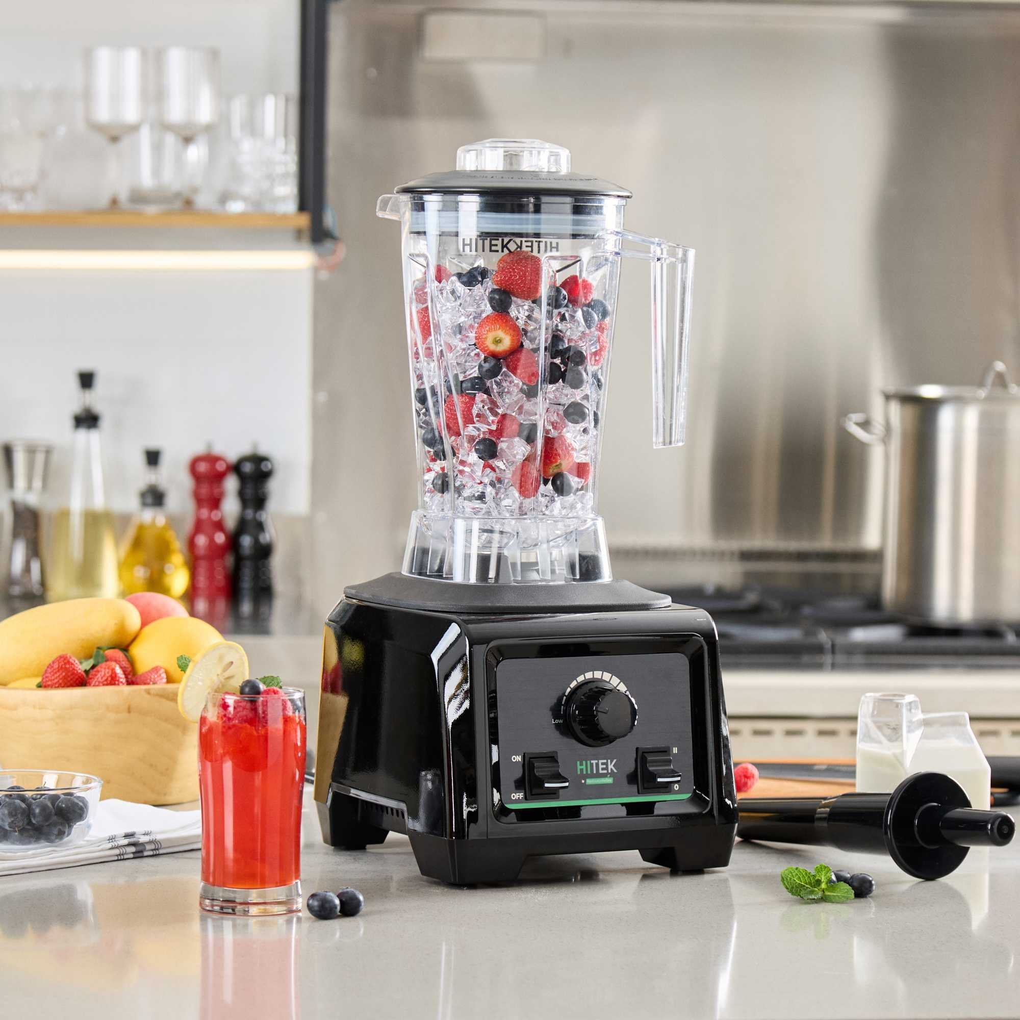 Restaurantware-Hi Tek 3 HP Commercial Blender, 1 Variable Speed Heavy-Duty Blender - 64-Ounce Tritan Jar, Toggle Control, White Plastic, Industrial, 3 HP Motor