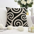 thumbnail image 3 of Black and White Geometric Lines Of Borders Decor Throw Pillow Covers 18 X 18 Inch, Set Of 2, Linen Study Sofa Cushion Cover Indoor Living Room Home Decor, 3 of 7