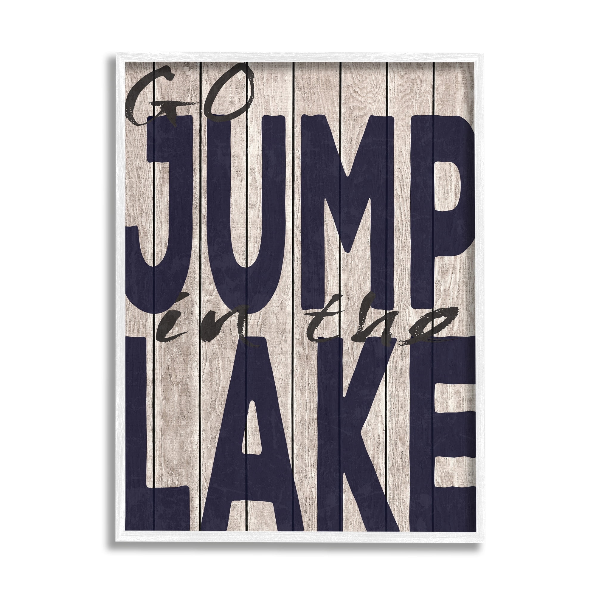 Stupell IndustriesGo Jump In The Lake Country Typography NavyFramed Wall Art by Regina Nouvel
