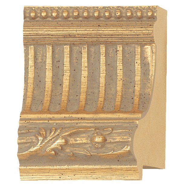 Picture Frame Moulding (Wood) Ornate Gold Finish 4" width 1 5/16