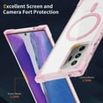 thumbnail image 6 of SaniMore for Samsung Galaxy Note 20 Ultra Magnetic Case, [Wireless Charging] Crystal-clear Rugged PC Back Back Skin-feel Shockproof Strong Drop Resistant Slim Shell Car Mount, Pink, 6 of 8