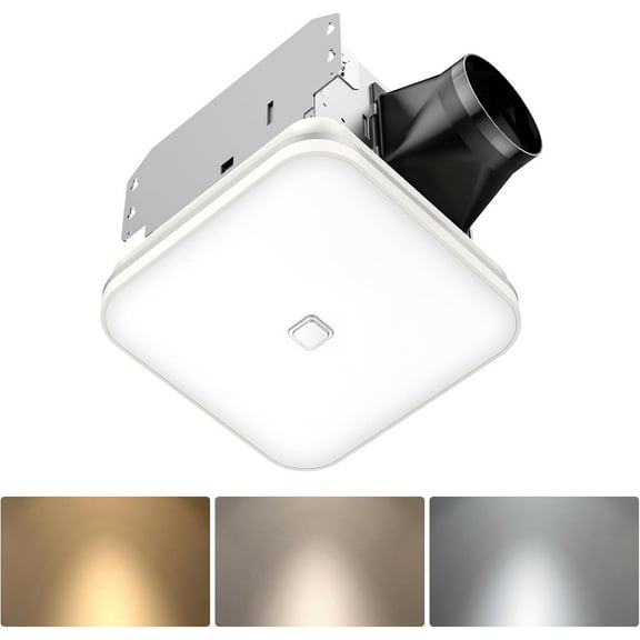 OREiN Bathroom Exhaust Fan with Light, 100 CFM 1.5 Sones, 25W Bathroom Fan with Light for Home, 1000lm 3000K/4000K/5000K Selectable & Nightlight, FCC/ETL Listed, Ceiling Opening Size 8.11" x 7.48"