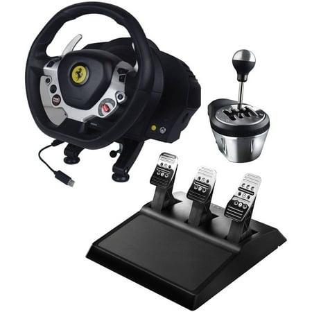 Thrustmaster 4469016 Xbox Onepc Ferrari 458 Italia Edition Tx Racing Wheel 4060059 Th8a Add On Gearbox Shifter And 4060056 T3pa Wide 3 Pedal Set