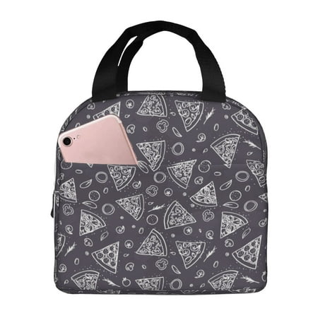 Insulated Lunch Bag for Women Men - Cute Retro Pizza Leakproof Cooler Lunch Box for Women Men  Lunch Tote Bags for Work School Picnic Travel
