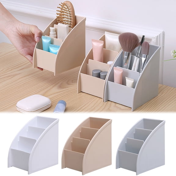 Plastic Remote Control Holder with 3 Compartments, Office Organizer for Desk, Storage Caddy for Remote Control, Pencil, Pen, Keys, Mobile Phone and Makeup Brushes