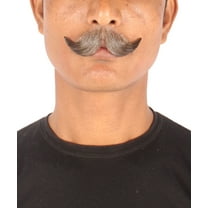 Men's Natural Mustache | Dark Brown | Human Facial Hair | HPO