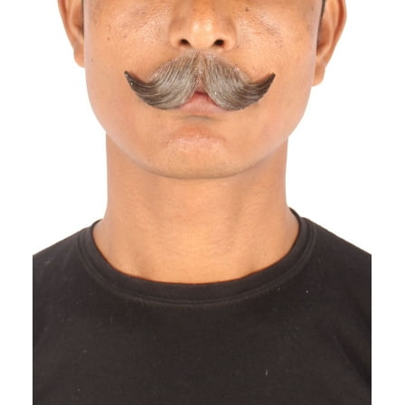 Men's Natural Mustache | Dark Brown | Human Facial Hair | HPO