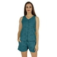thumbnail image 1 of Bimba Solid Schiffli Top And Short Nightwear Set For Womens Casual 2pcs Sexy Lounge Sleepwear, 1 of 7