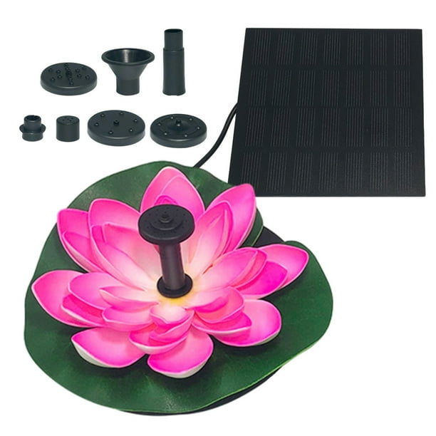 Bomba Fuente Solar Bsvklp Con Forma 2 5 W Adornos Nenúfares Rosa 1 2 W