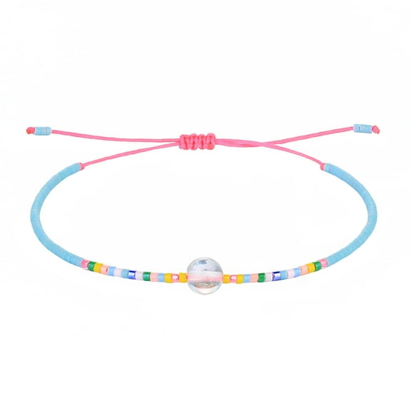 KELITCH Colorful Crystal Miyuki Bead Bracelets Friendship Bracelets Handmade Tiny Rope Bracelets Bangles for Women