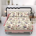 thumbnail image 2 of COEQINE Queen Sheets 3 Pieces Bed Sheets Set, Soft Fade Resistant Easy Care Bedding Set All Season Wrinkle Free Bottom Bedsheet for Queen Size Bed, Hummingbird Floral Beige, 2 of 5