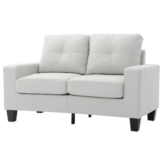 Glory Furniture Newbury Loveseat in White Color