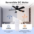 thumbnail image 4 of Ventilador de Techo Hounberi 40" Negro Empotrado con Luz LED y Control Remoto, 4 of 9