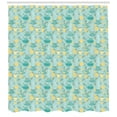 thumbnail image 3 of Lemons Shower Curtain, Piping Hot Cup of Tea and Teapot Sprouts among Full and Half Citruses, Fabric Bathroom Set with Hooks, 69W X 84L Inches Extra Long, Teal Cream Baby Blue, by Ambesonne, 3 of 3
