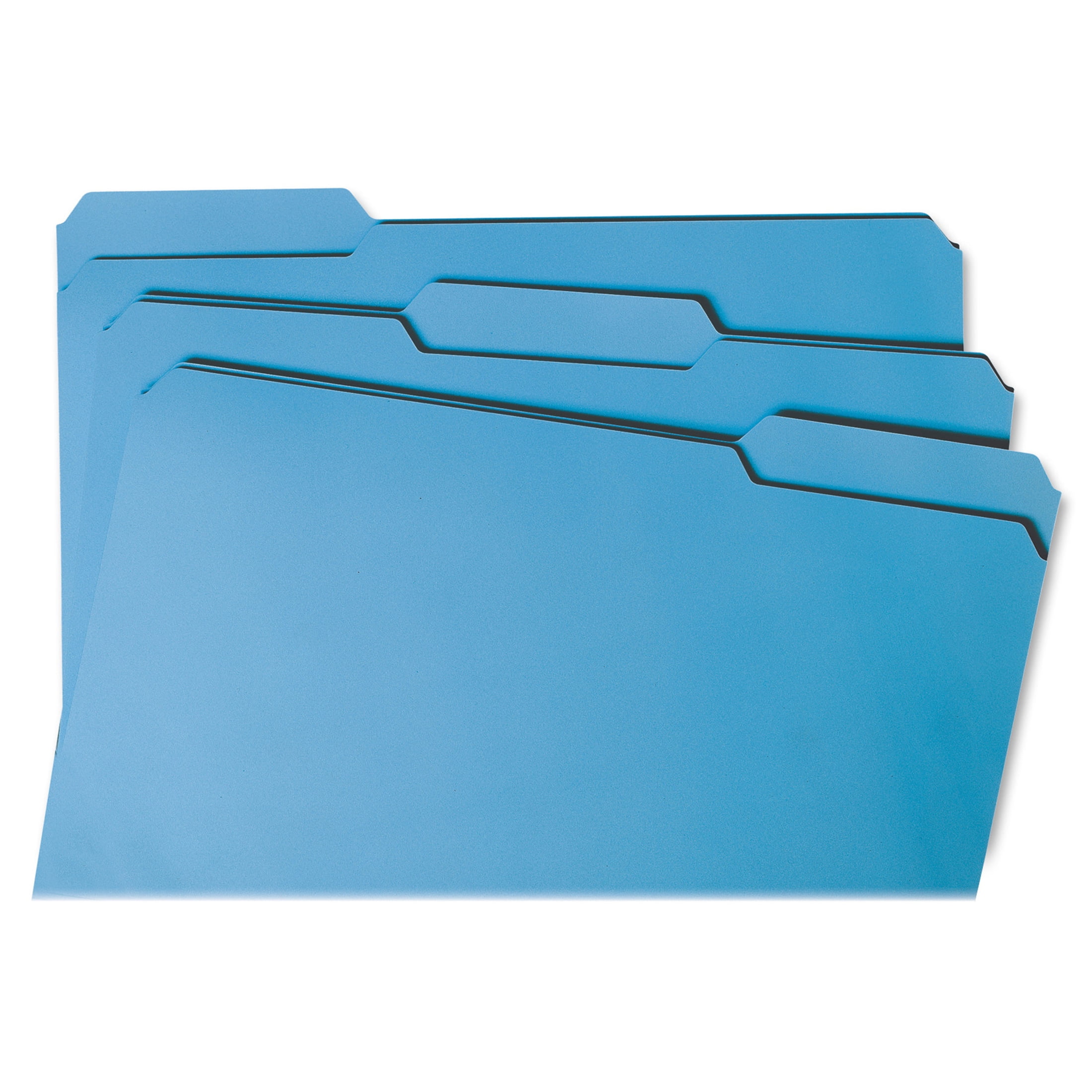 Smead 17034 File Folders, 1/3 Cut, Reinforced Top Tab, Legal, Blue, 100/Box
