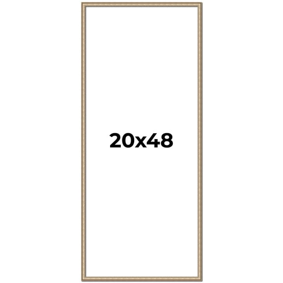 20x48 Frame Silver Real Wood Picture Frame Width 0.75 Inches | Interior Frame Depth 0.5 Inches |