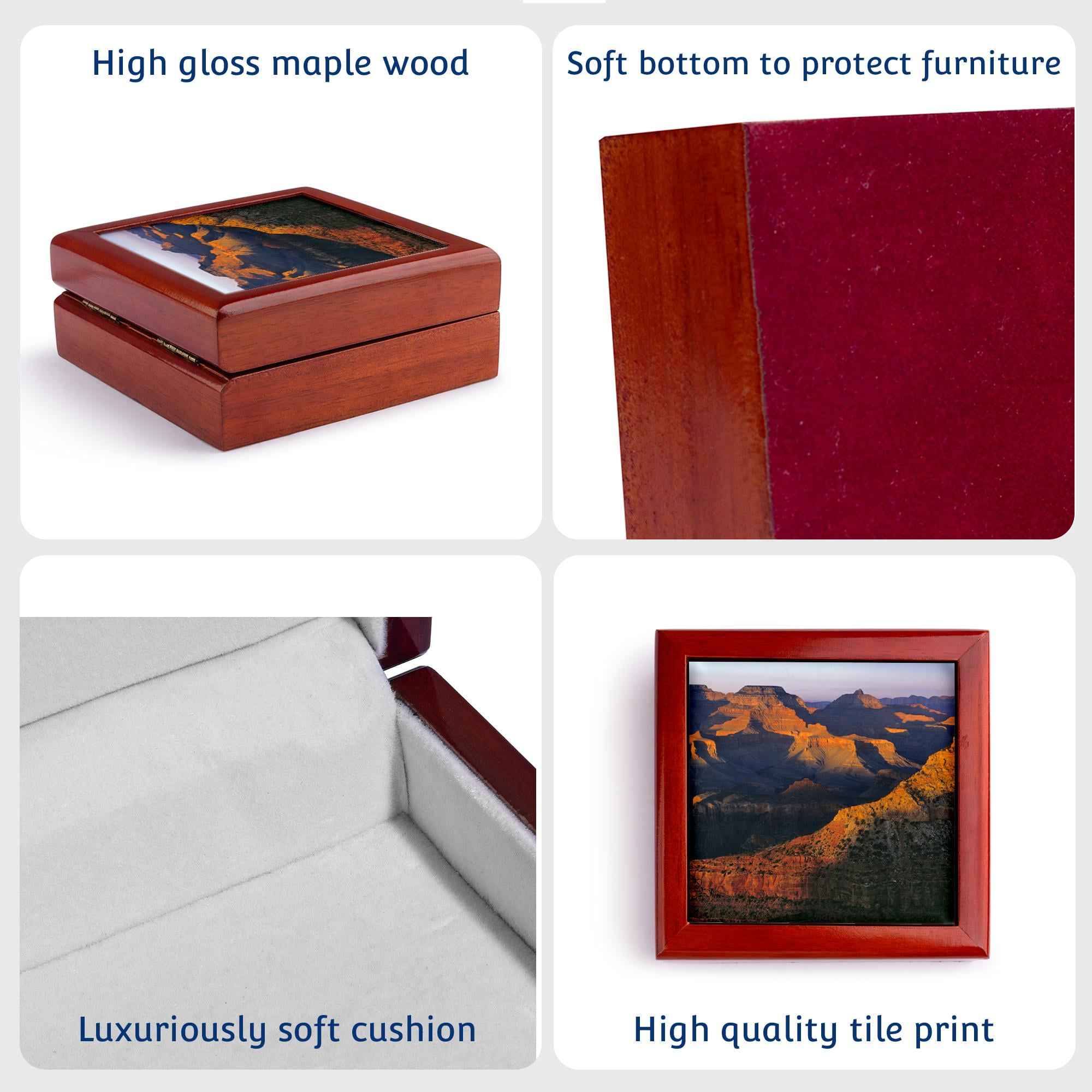 3dRose, Arizona, Grand Canyon NP, Mesas at sunset - US03 RER0009 - Ric Ergenbright, Jewelry Box 5.5x5.5 inch with 4 inch tile
