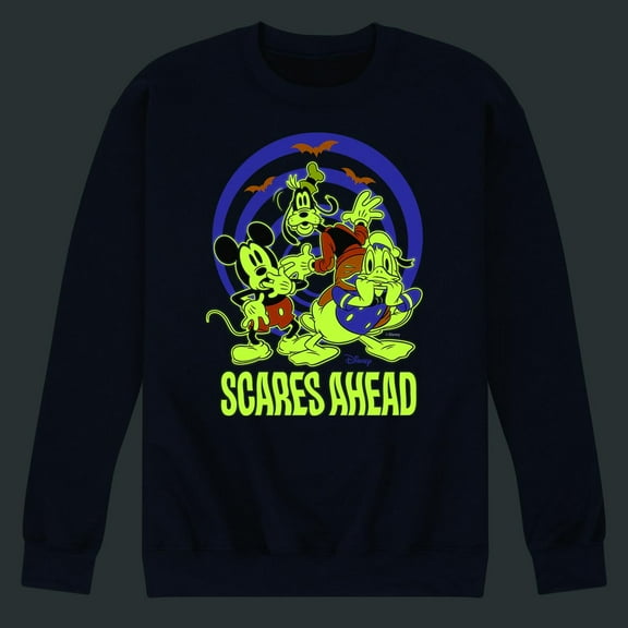 Disney - Scares Ahead Glow - Men's Crew Fleece Sweatshirt
