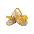 thumbnail image 3 of Seyurigaoka Baby Girls Summer Beach Sandals, Cotton Bowknot Open-Toe Sandals with Nonslip Soles, 3 of 8