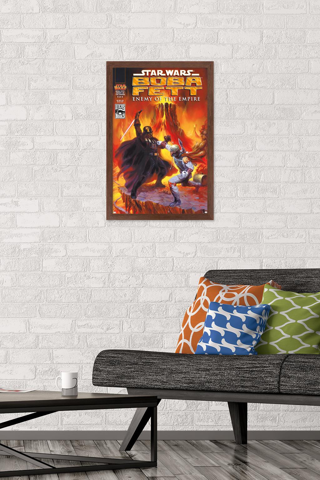Star Wars: Saga - Boba Fett - Enemy Wall Poster, 14.725" x 22.375", Framed